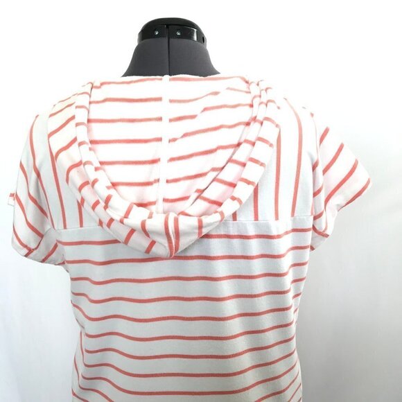 Talbots Coral  & White Stripe Swimsuit Cover Up - Picture 6 of 12